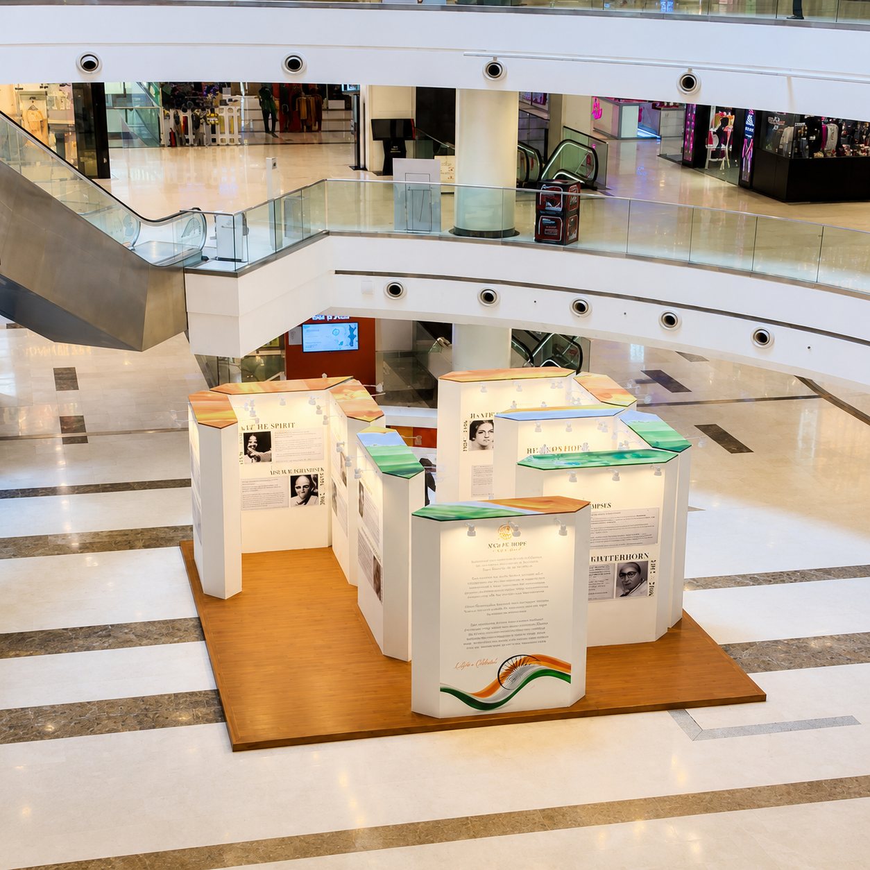 Independence Day exhibition installation by Elan at Mall of India